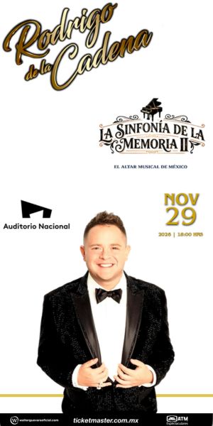 No te pierdas el 29 de noviembre a Rodrigo de la Cadena de la sinfonía de la memoria