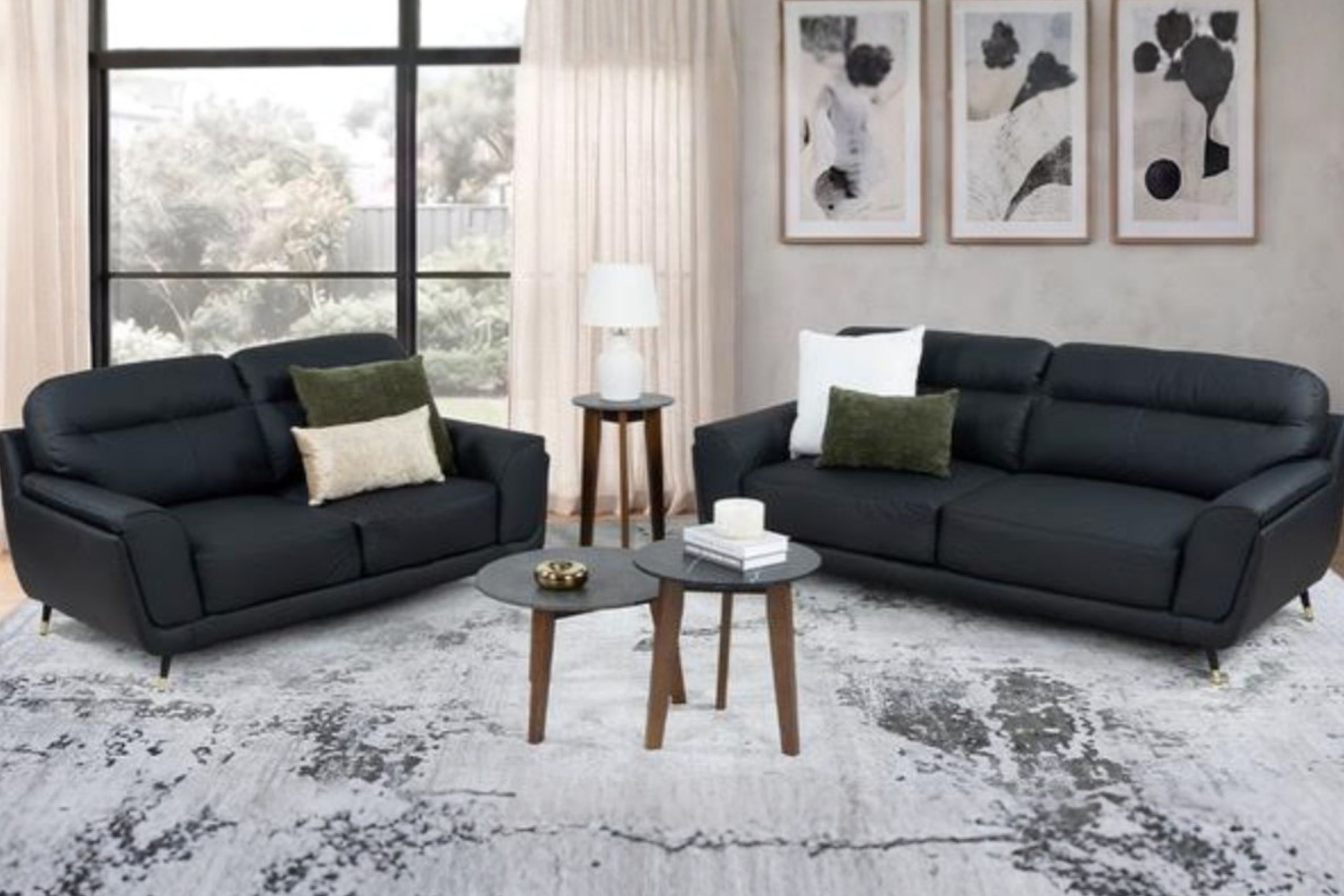 La sala de piel Darla brinda a tu hogar un ambiente sofisticado y contemporáneo